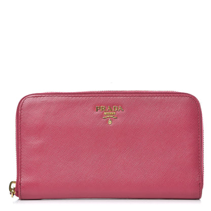 Prada Saffiano Colour Zip Around Wallet Peonia 1 of 12