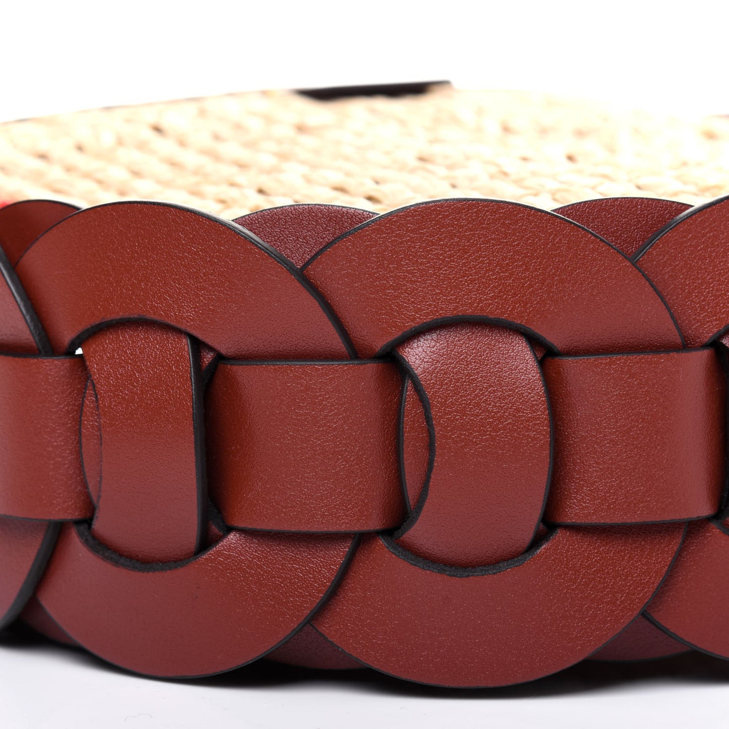Calfskin Raffia Embroidered Small Darryl Crossbody Brown