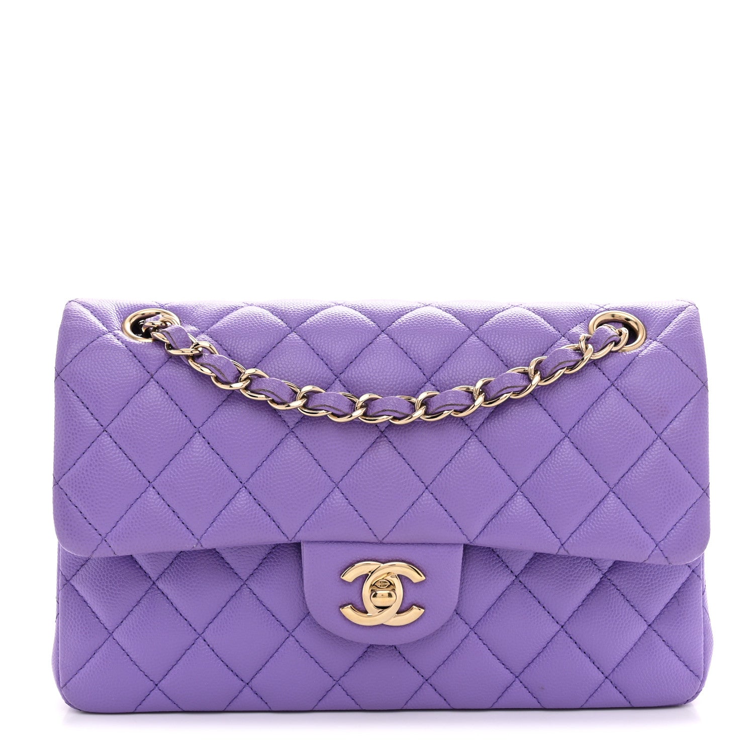 Chanel Caviar Quilted Small Double Flap Purple 1 of 12