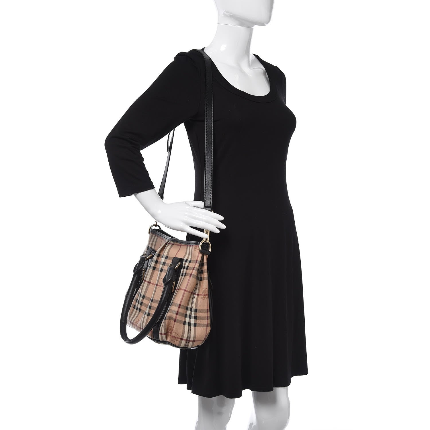 Burberry Haymarket Check Small Northfield Tote Black 2 of 13