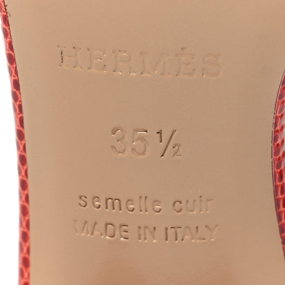Hermes Lizard Oasis Sandals 35.5 Rouge Coccinelle 7 of 8