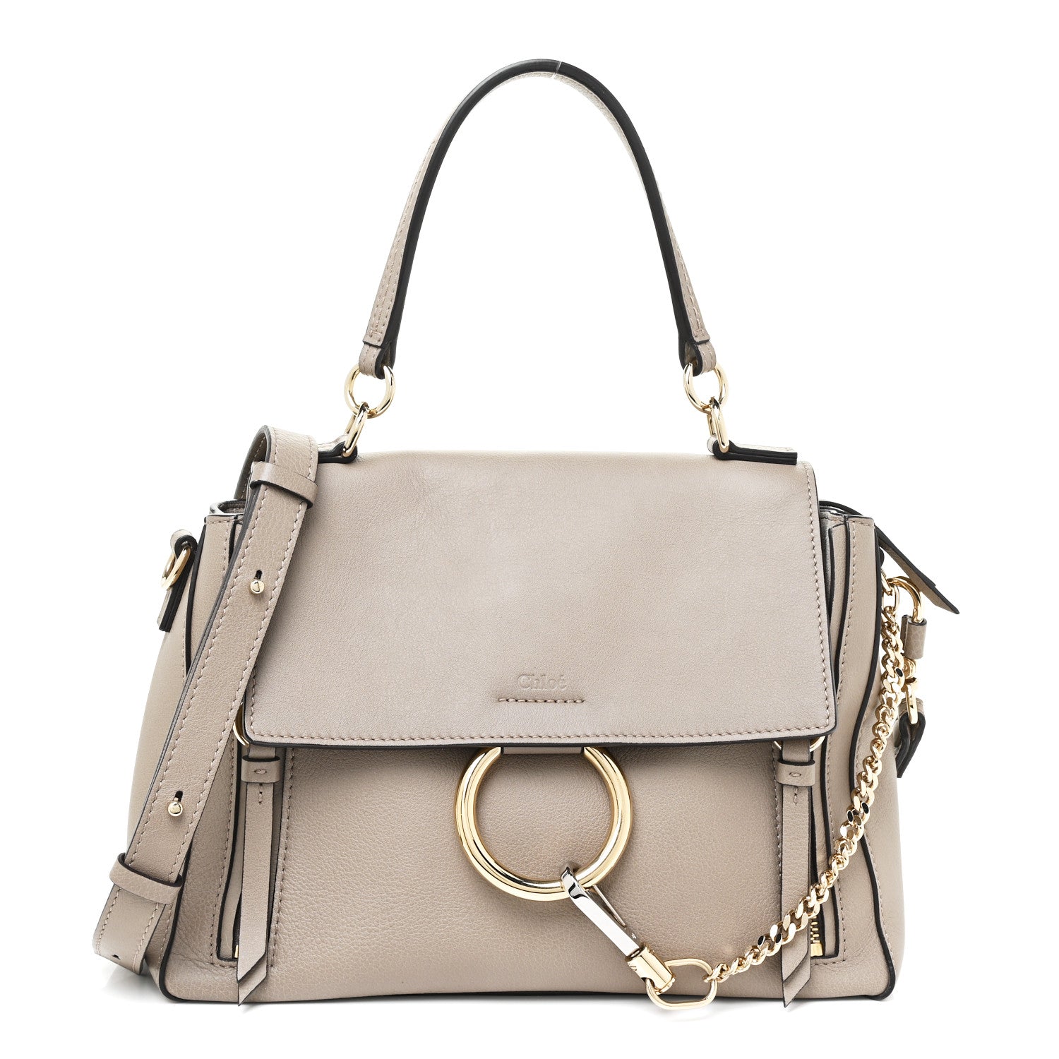 Chloe Calfskin Small Faye Day Shoulder Bag Motty Grey 1 of 12