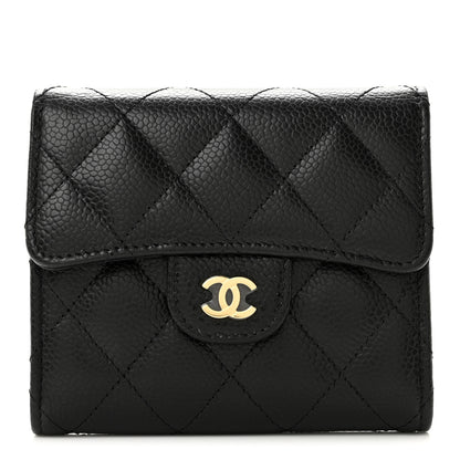 Chanel Caviar Quilted Compact Flap Wallet Black 1 of 9