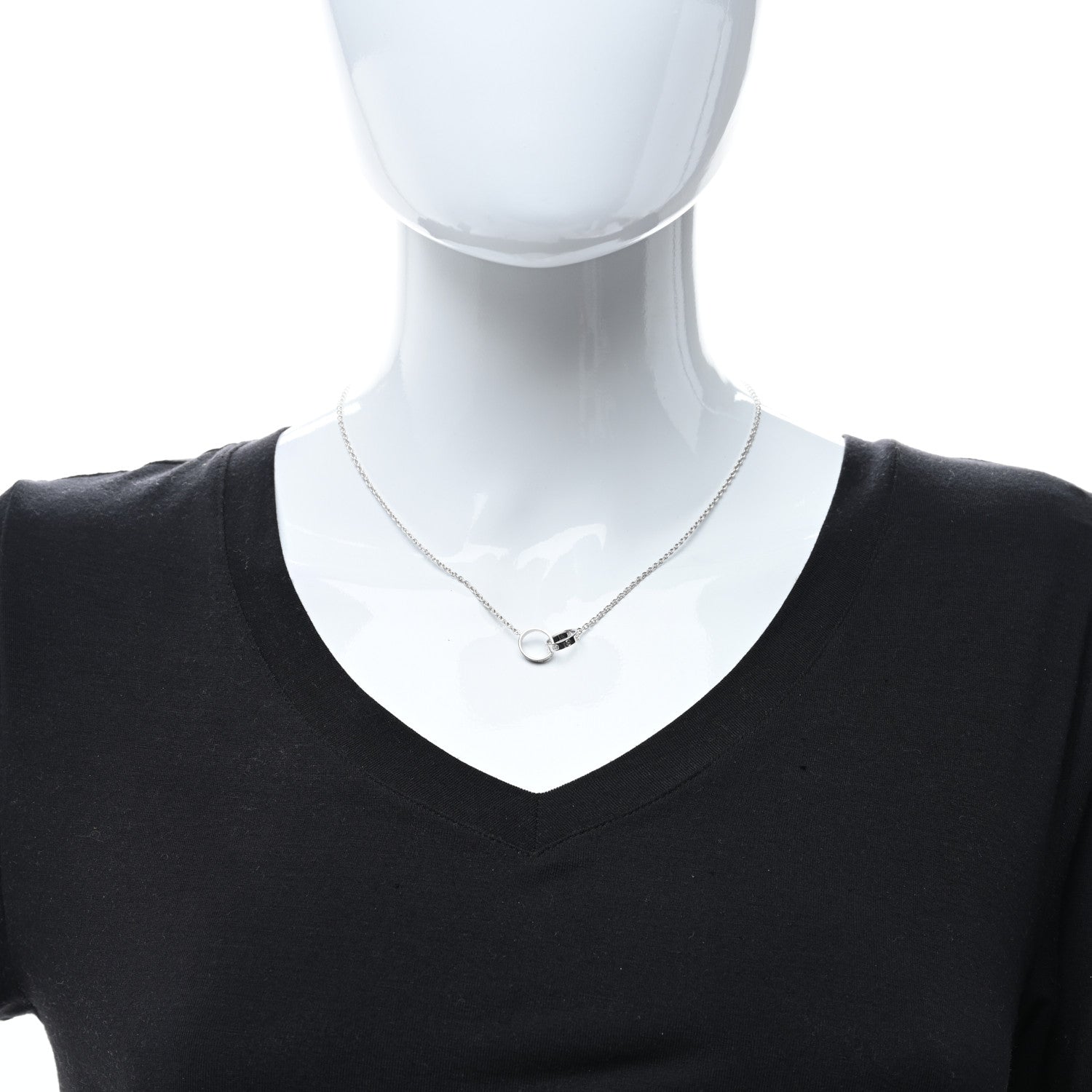 Cartier 18K White Gold Interlocking LOVE Necklace 3 of 6
