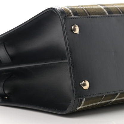 Burberry Wool Tartan Two Handle Title Bag Dark Green 9 of 11