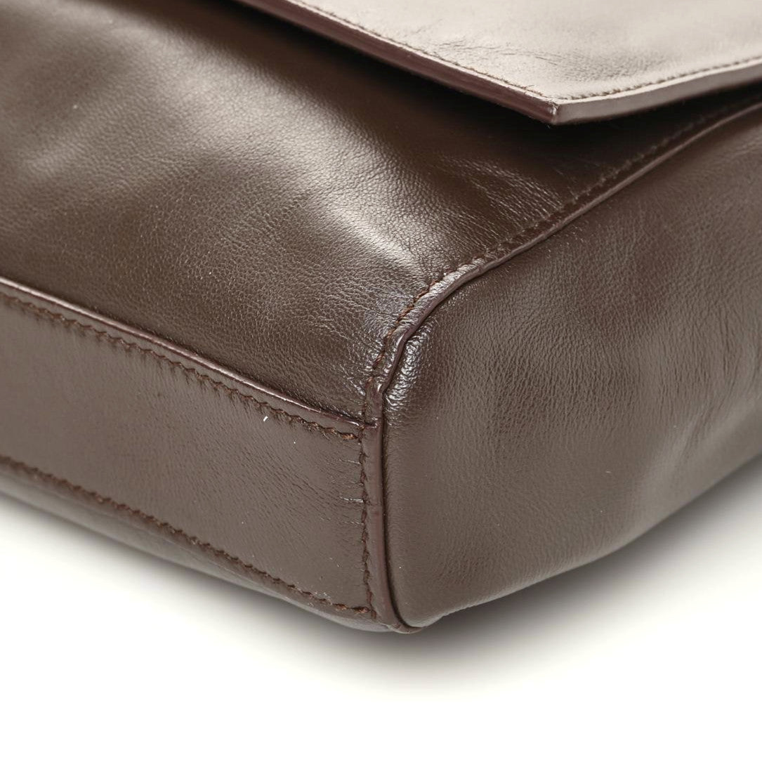 Saint Laurent Smooth Calfskin Suede Medium Reversible Monogram Kate Satchel Military Brown 6 of 15