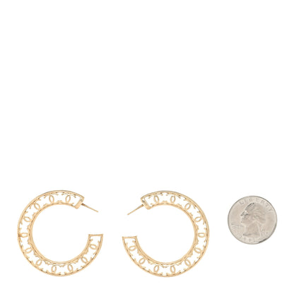 Chanel CC Hoop Earrings Gold 2 of 4