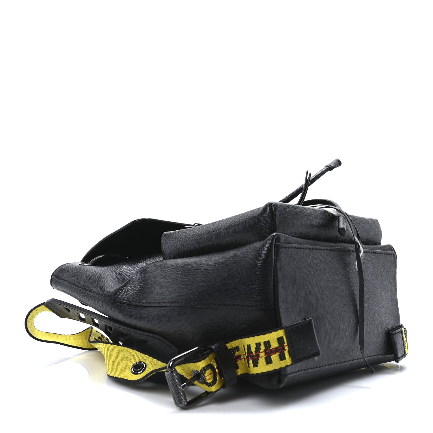 Off-White Saffiano Diag Backpack Black White 4 of 10