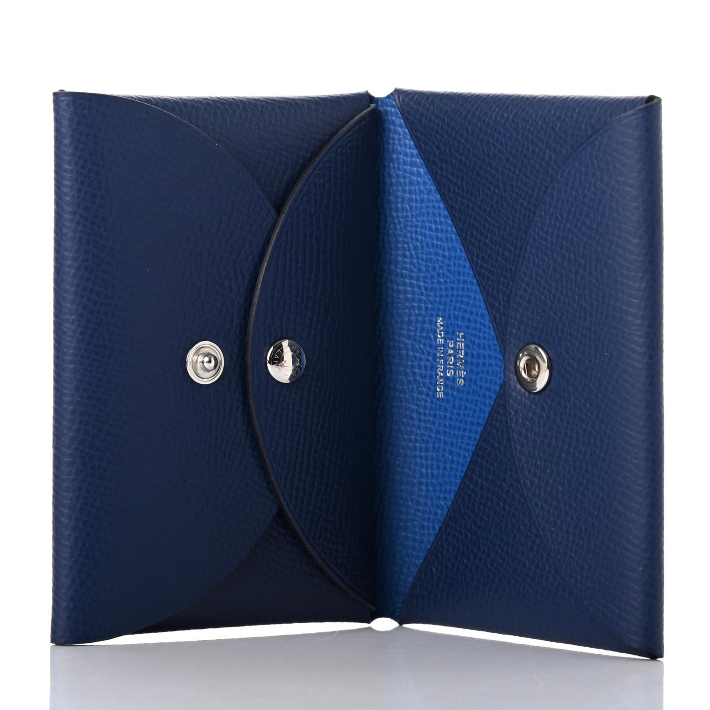 Epsom Verso Calvi Duo Card Case Bleu Saphir Bleu France