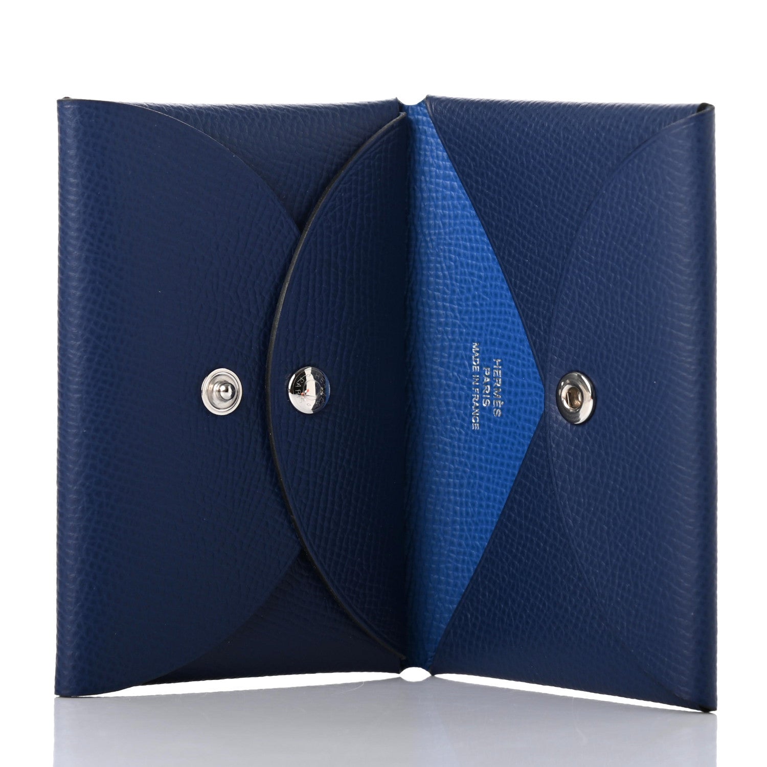 Hermes Epsom Verso Calvi Duo Card Case Bleu Saphir Bleu France 5 of 7