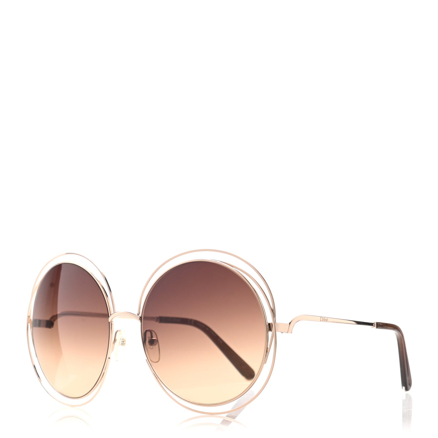 Metal Carlina Oversized Round Sunglasses CE114SD Gold