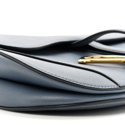 Christian Dior Grained Calfskin Saddle Bag Denim Blue 10 of 14