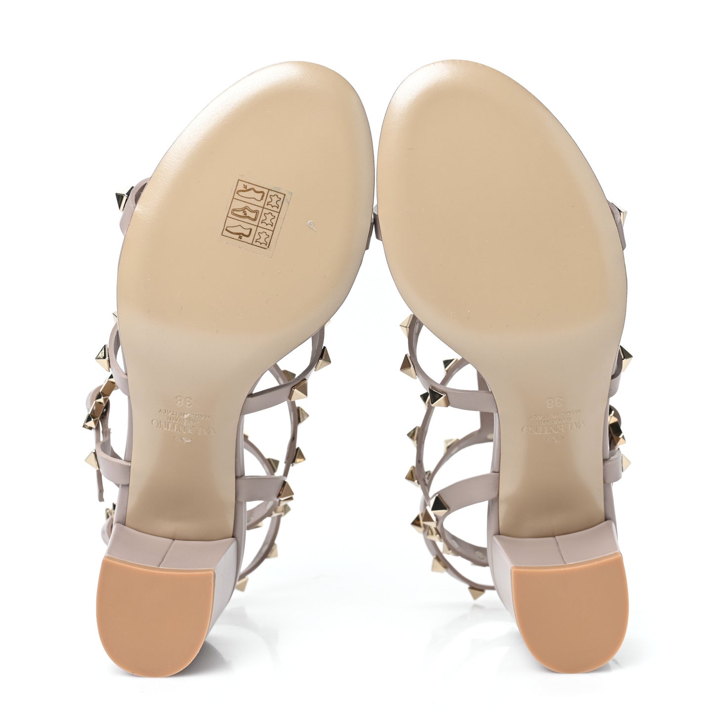 Calfskin Rockstud 60mm City Sandals 38 Poudre