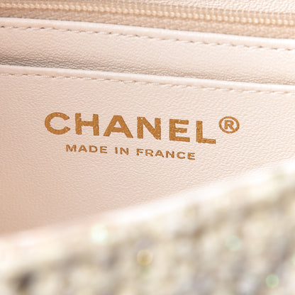 Chanel Tweed Quilted Mini Rectangular Flap Off White 5 of 15