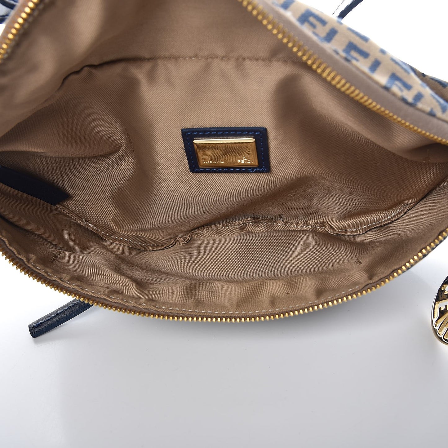 Zucchino Vitello Pocket Waist Bag Beige Azzurro Blue
