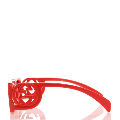 Gucci Acetate Chaise Rectangler Frame Sunglasses GG1325S Salmon Pink 3 of 7