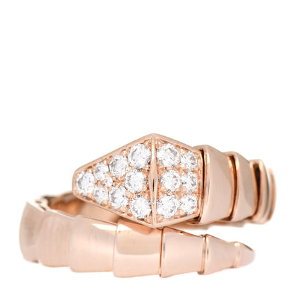 Bulgari 18K Rose Gold Diamond Serpenti Viper Ring XXL 1 of 5