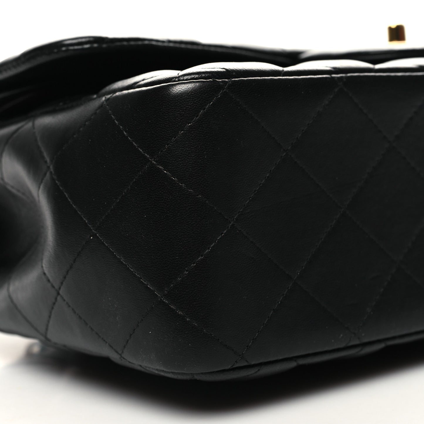 Lambskin Quilted Jumbo Double Flap Black