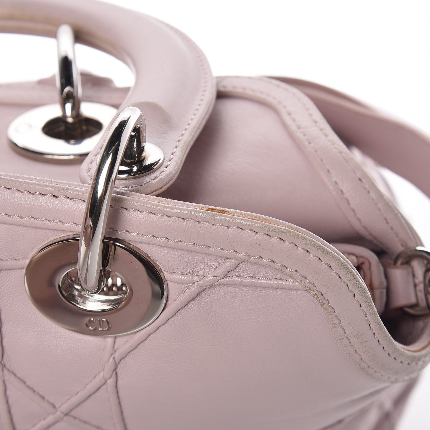 Christian Dior Lambskin Cannage Medium Granville Tote Pink 9 of 28