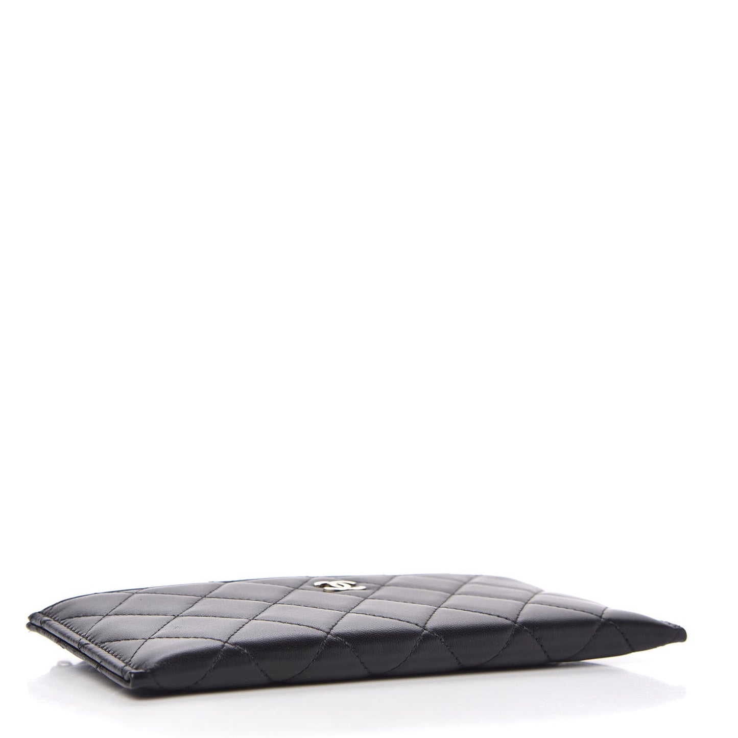 Lambskin Quilted Classic Zip Pouch Black