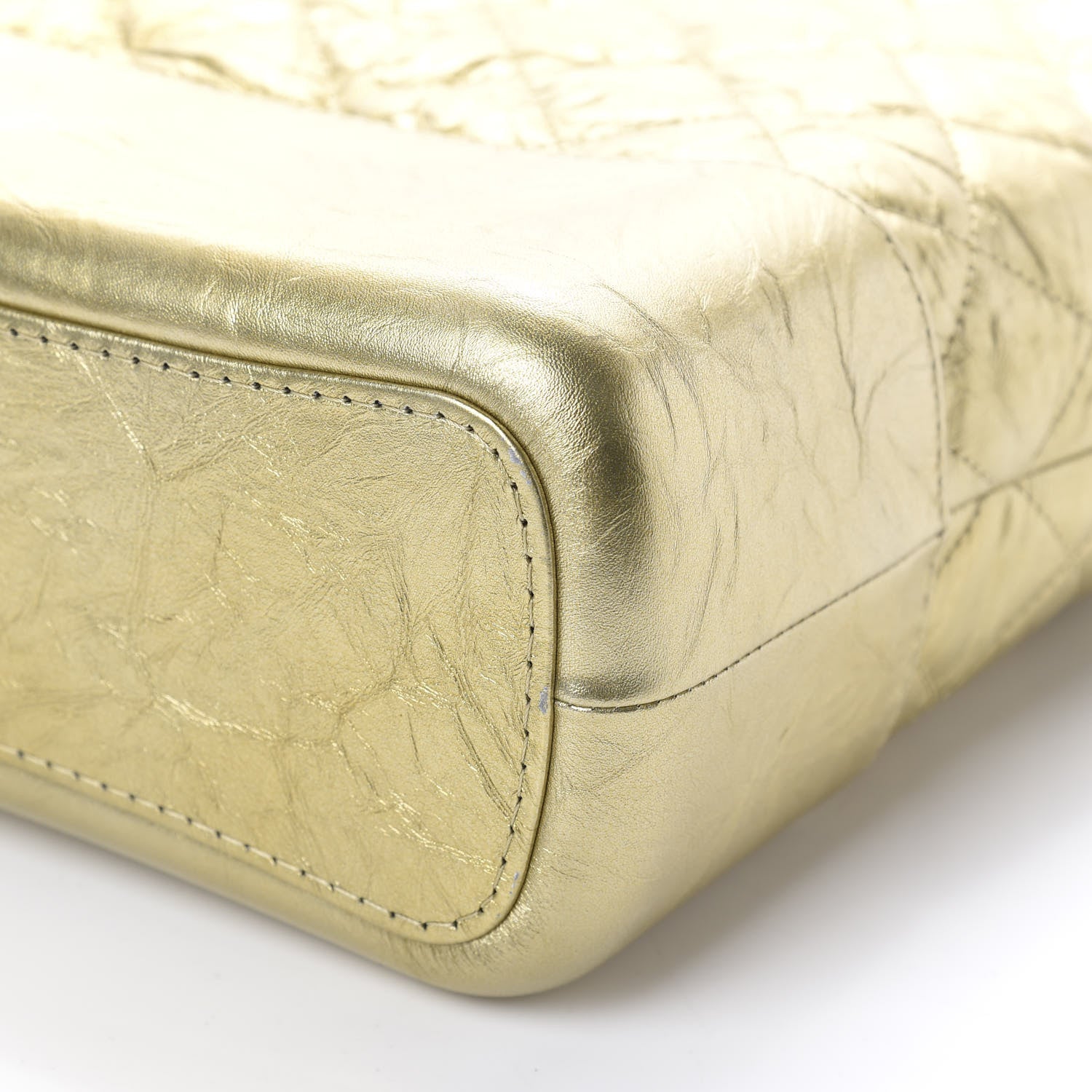 Chanel Metallic Aged Calfskin Quilted Medium Gabrielle Gold 7 of 10