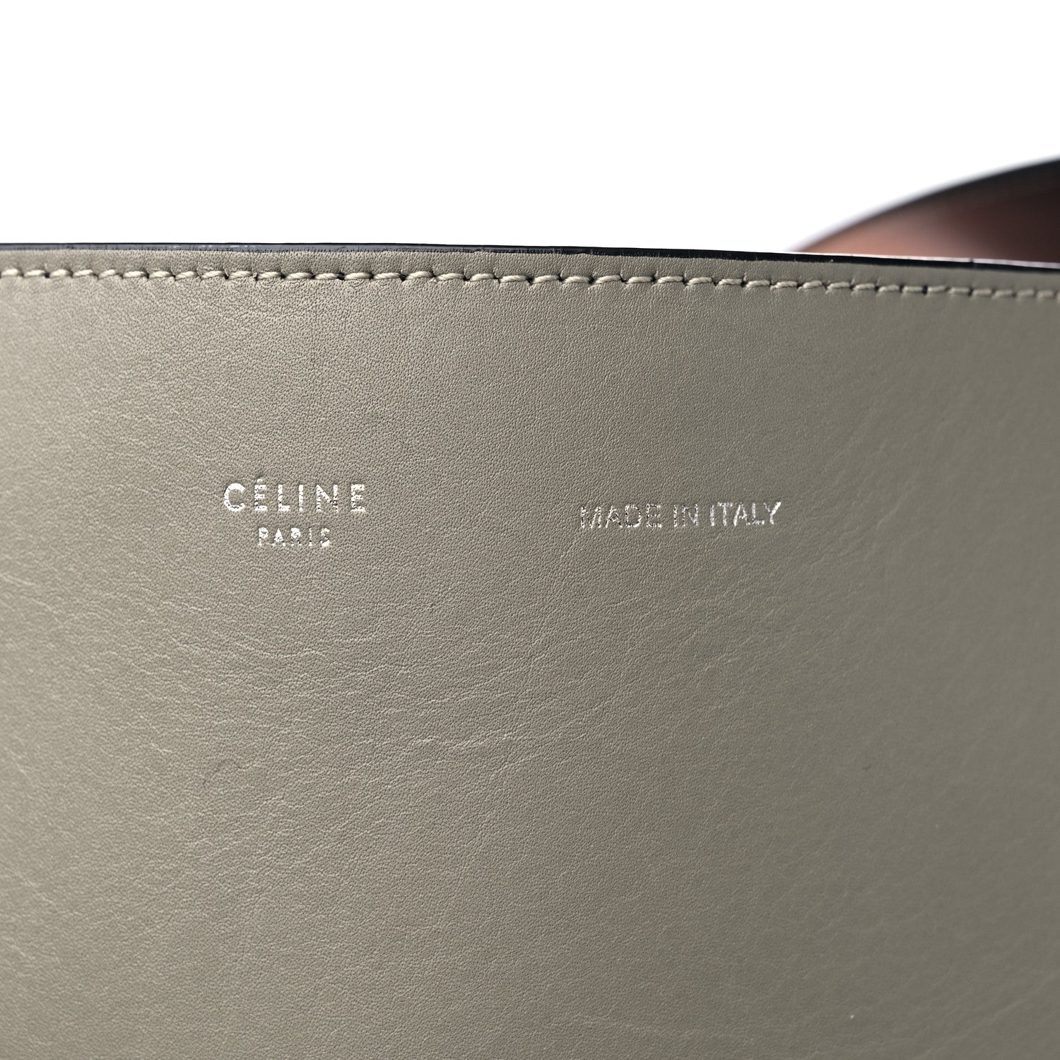 Celine Shiny Smooth Calfskin Small Twisted Cabas Light Khaki Cream 6 of 13