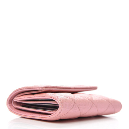 Chanel Iridescent Caviar Quilted Small Flap Wallet Rose Pink 4 of 8