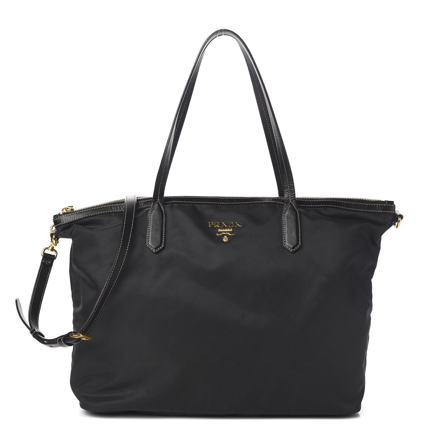 Tessuto Nylon Saffiano Tote Black