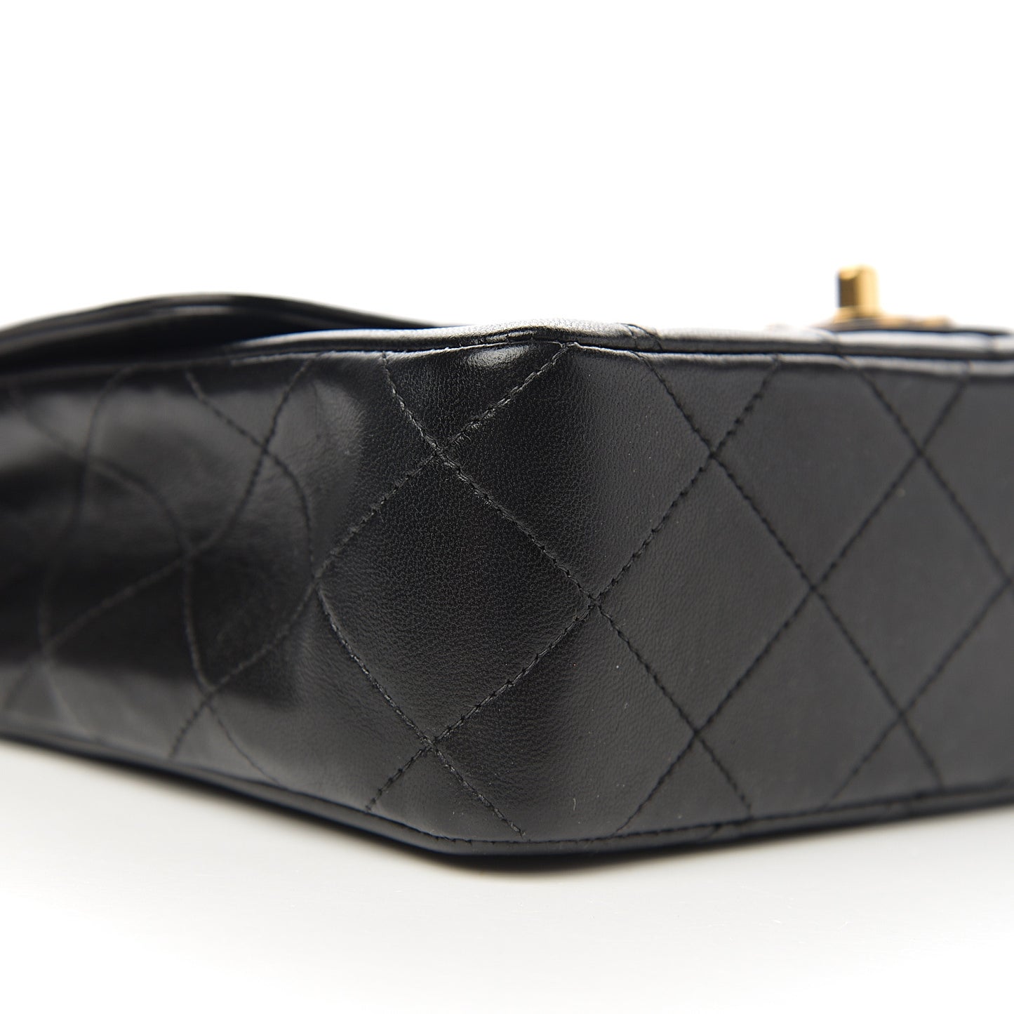 Lambskin Quilted Small Single Flap Black