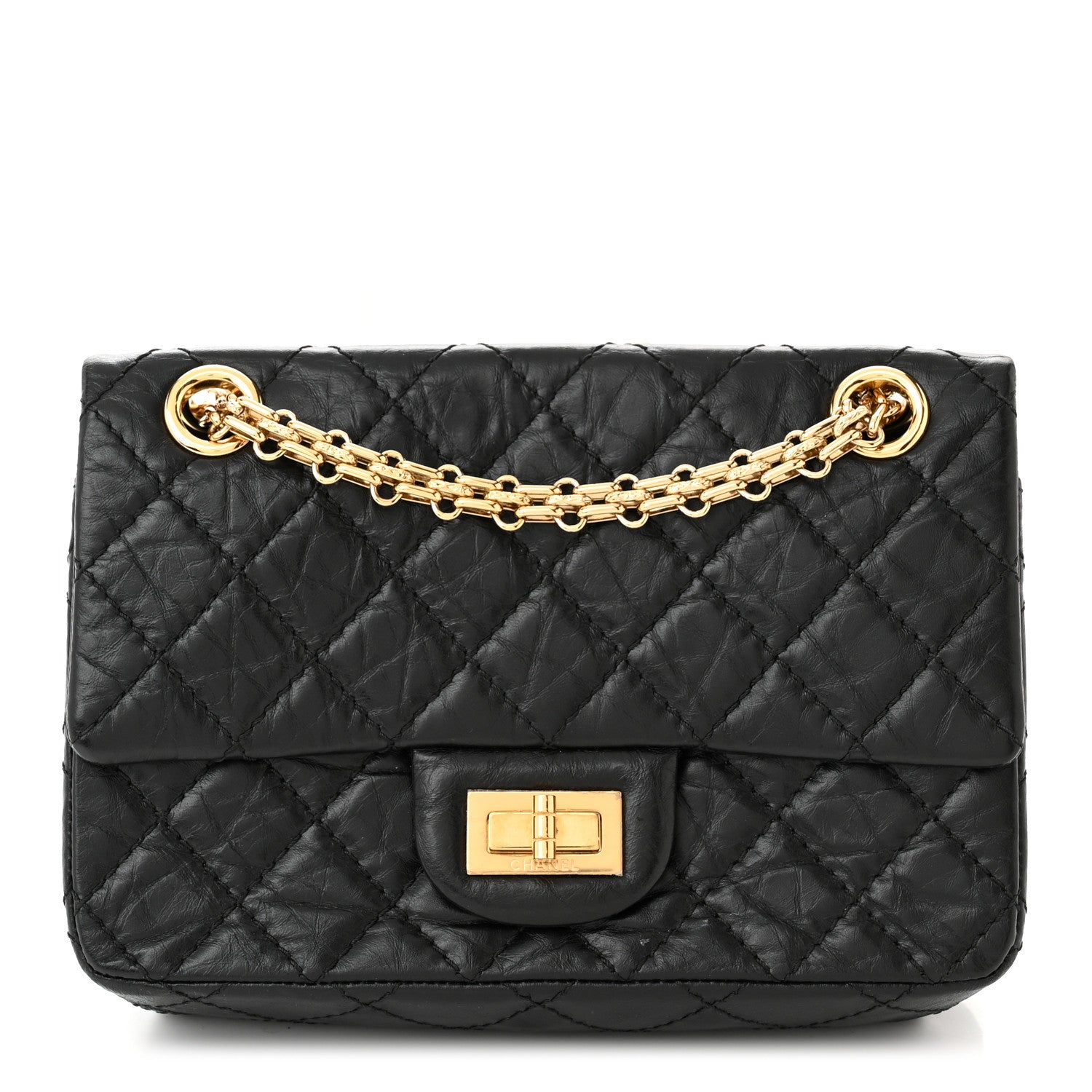 Chanel Aged Calfskin Quilted 2.55 Reissue Mini Flap Black 1 of 10