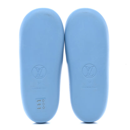 Louis Vuitton Rubber Monogram Embossed Sunbath Flat Mule 37 Blue 5 of 7