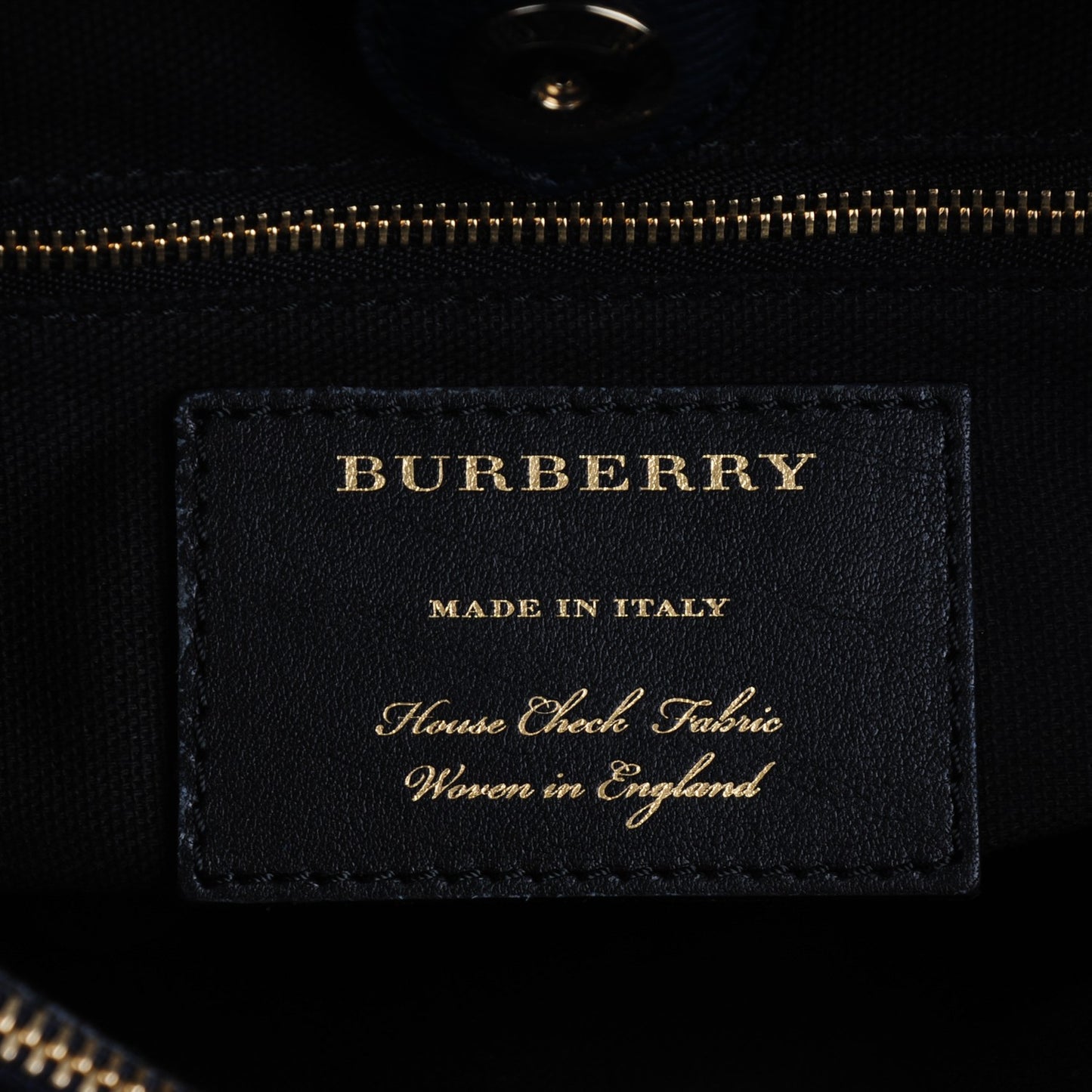 Calfskin House Check Medium Banner Tote Ink Blue