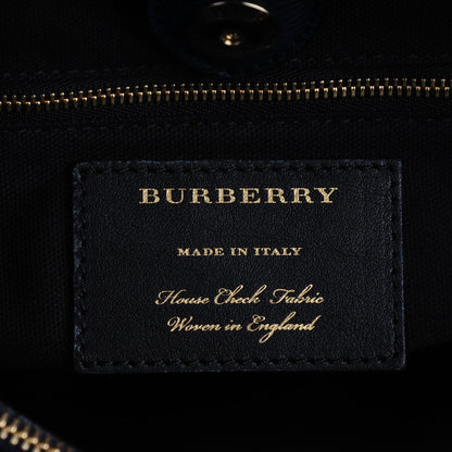 Burberry Calfskin House Check Medium Banner Tote Ink Blue 6 of 8