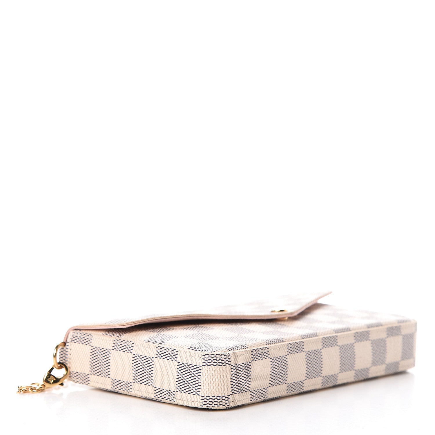 Louis Vuitton Damier Azur Pochette Felicie Chain Wallet Rose Ballerine 4 of 13