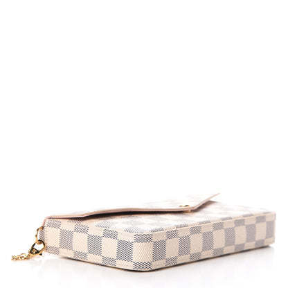 Louis Vuitton Damier Azur Pochette Felicie Chain Wallet Rose Ballerine 4 of 13