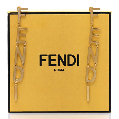Fendi Metal Signature Earrings Gold 6 of 6