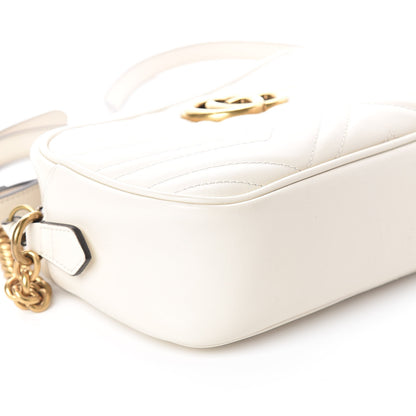 Gucci Calfskin Matelasse Small GG Marmont Chain Shoulder Bag White 8 of 9