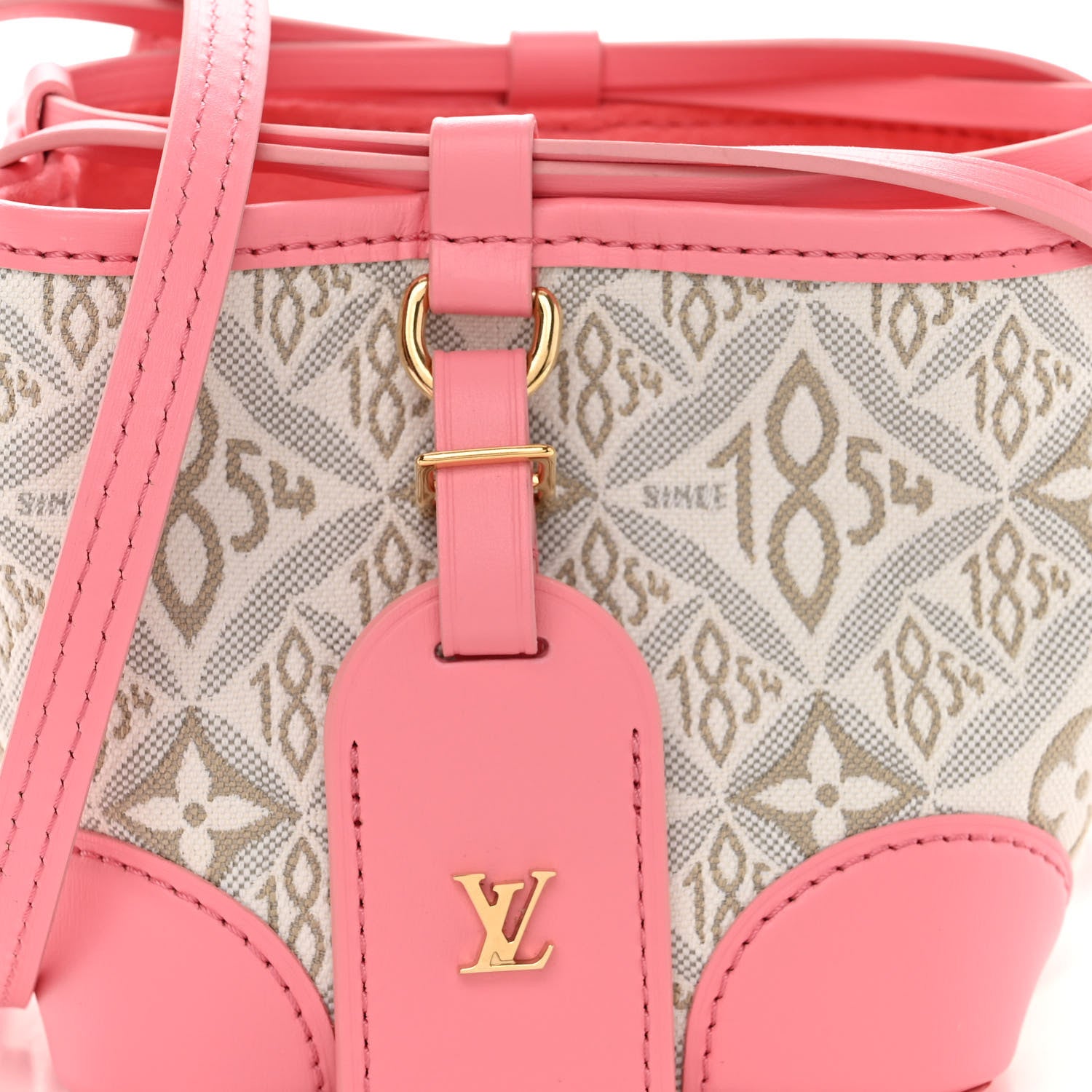 Louis Vuitton Jacquard Since 1854 Noe Purse Ecru Beige Pink 8 of 10