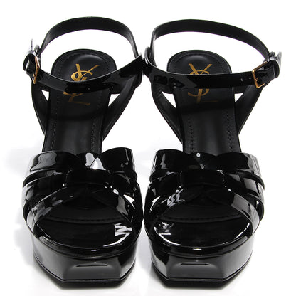 Saint Laurent Patent Tribute 75 Platform Sandals 39 Black 2 of 7