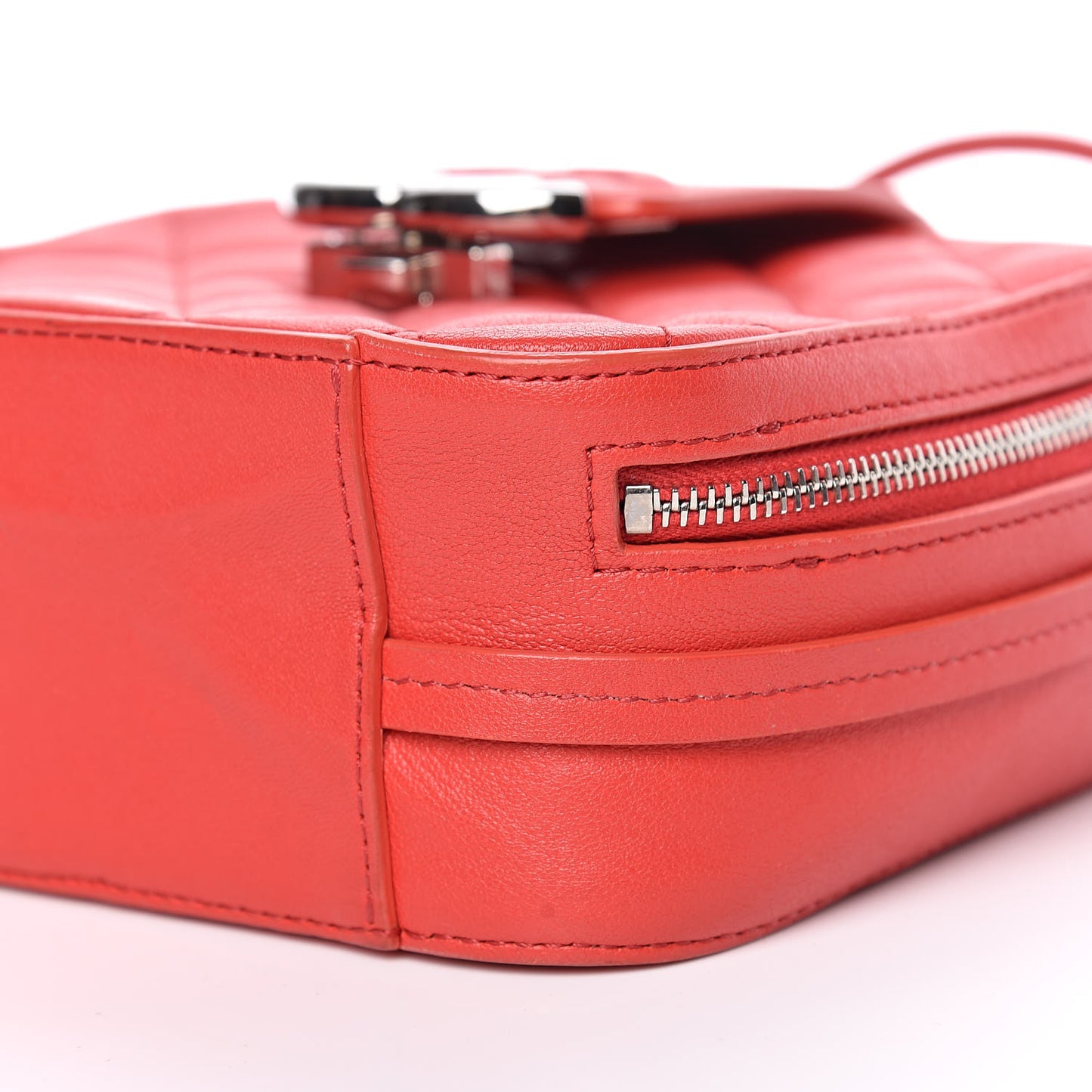 Lambskin Quilted Mini CC Box Camera Bag Red