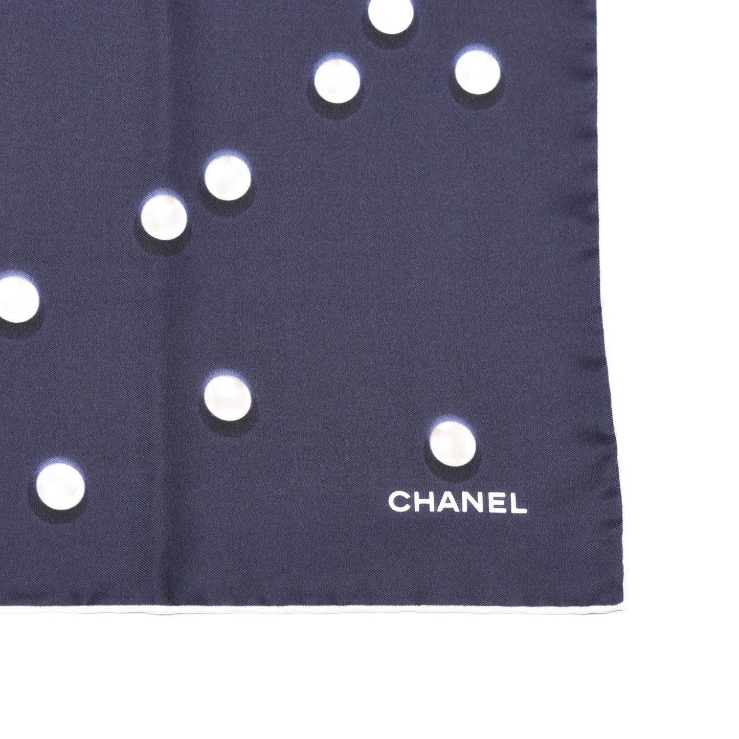 Silk Pearl CC Scarf Navy