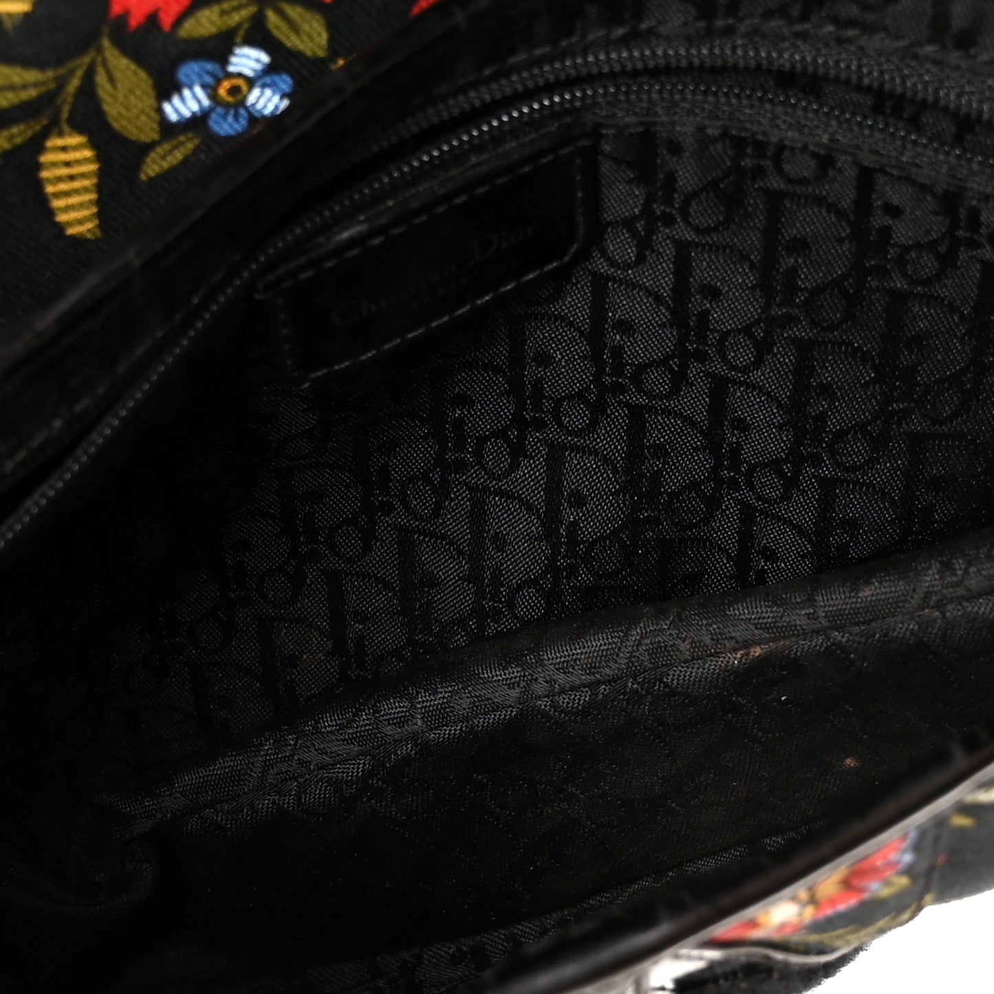 Canvas Floral Saddle Bag Black