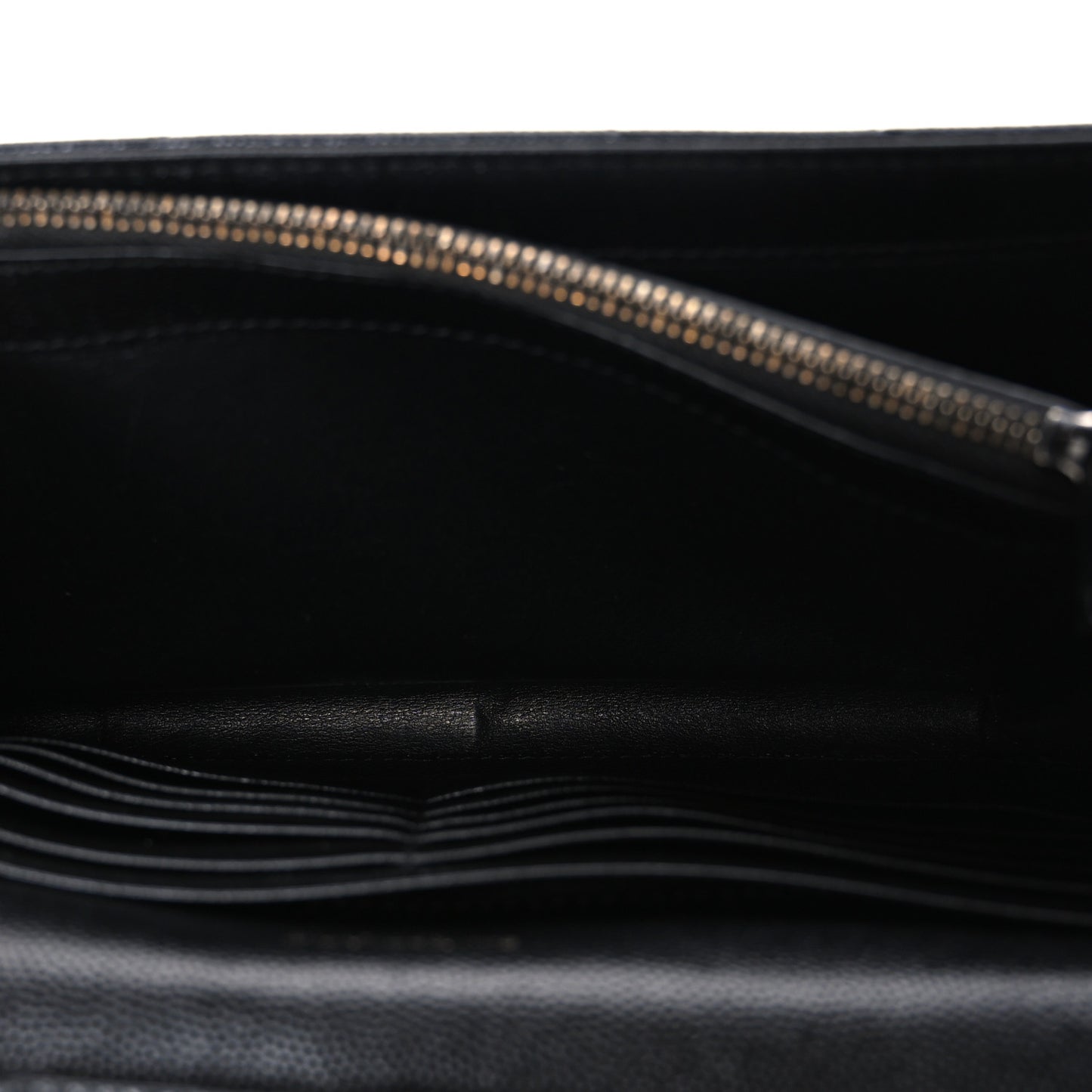 Grain De Poudre Matelasse Chevron Monogram Monochrome Envelope Chain Wallet Black