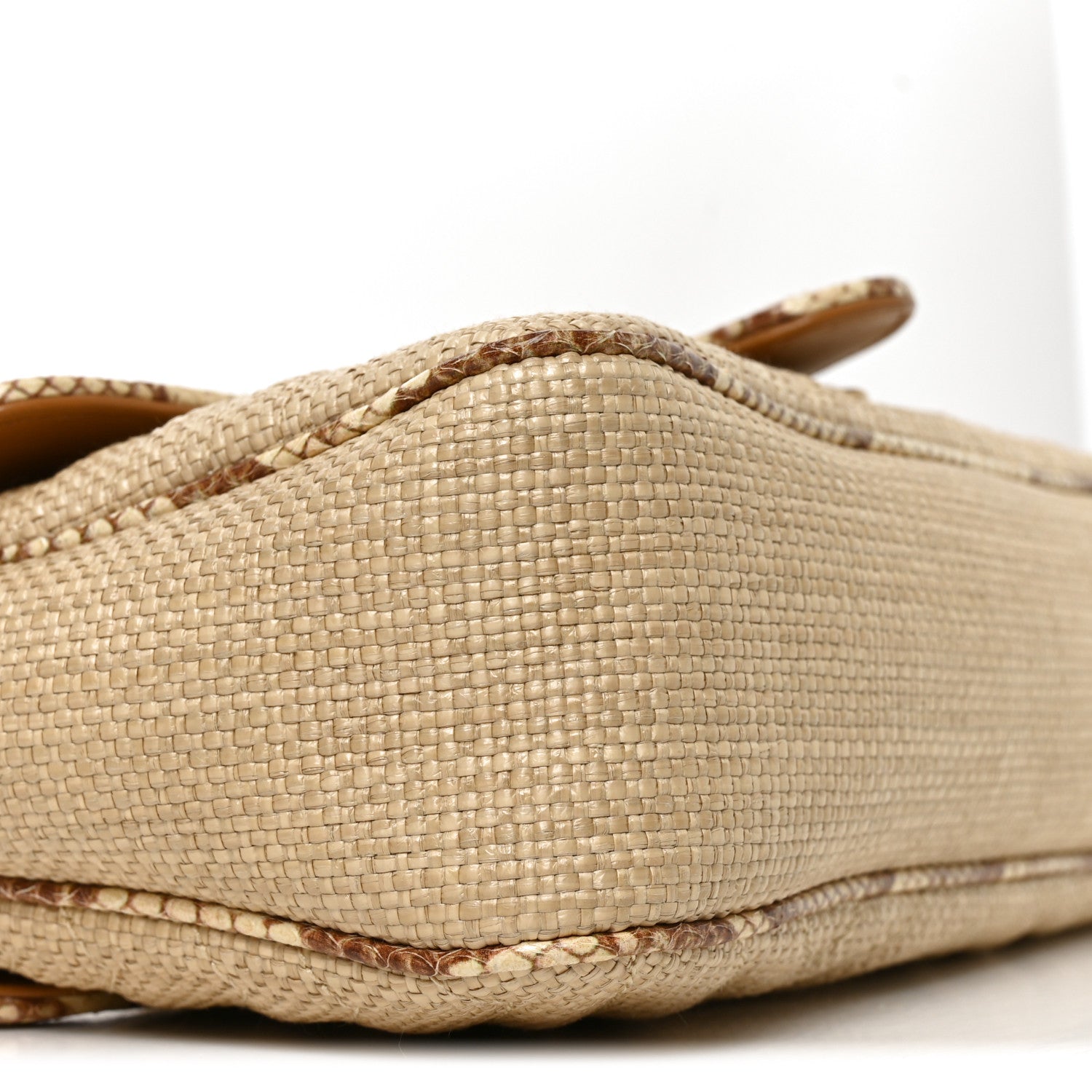 Gucci Raffia Elaphe Matelasse Small GG Marmont Shoulder Bag Natural Cream Brown 8 of 9