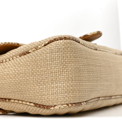 Gucci Raffia Elaphe Matelasse Small GG Marmont Shoulder Bag Natural Cream Brown 8 of 9