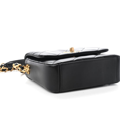 Chanel Lambskin Quilted Mini Side Note Flap Black 8 of 9