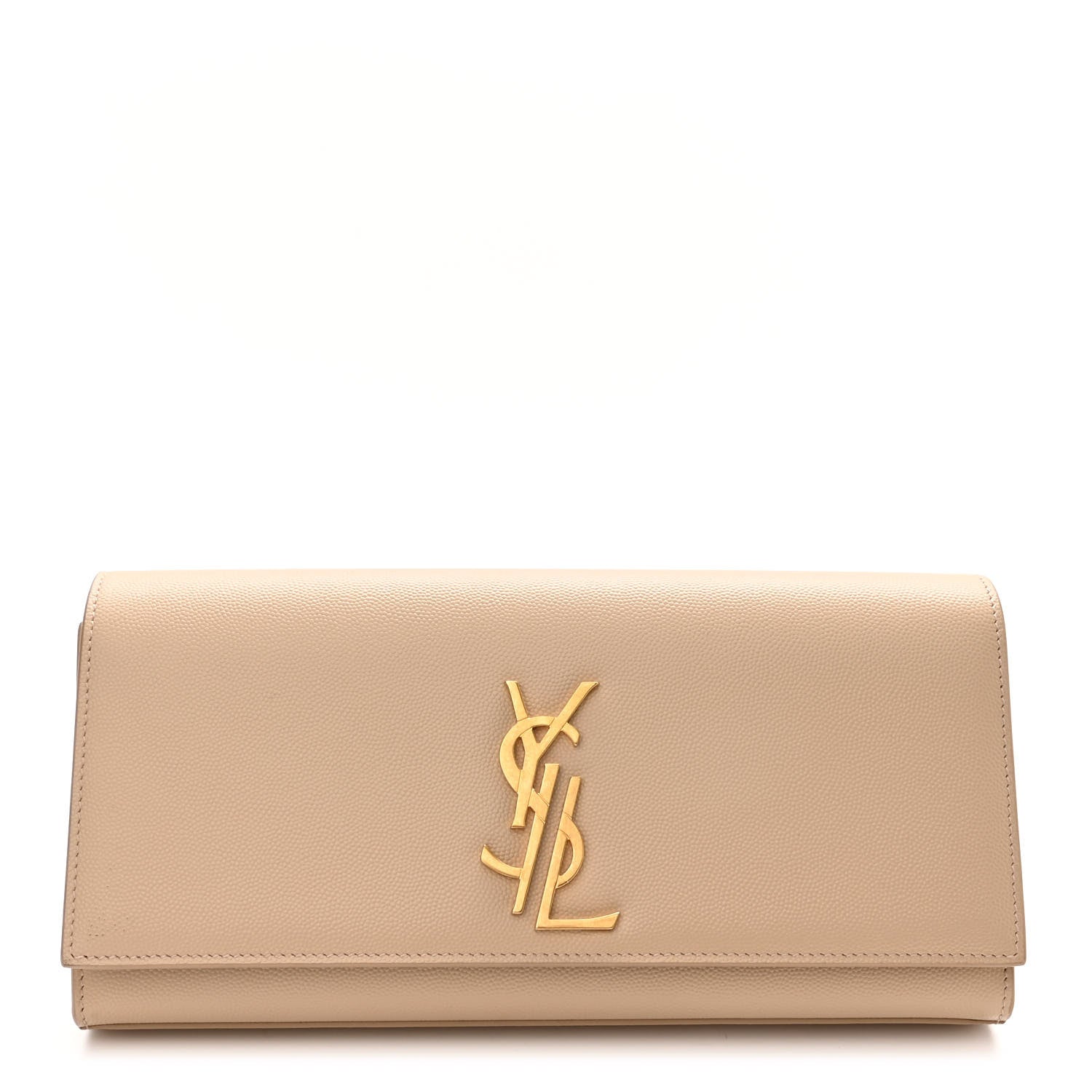 Saint Laurent Grain De Poudre Classic Monogram Cassandre Clutch Nude 1 of 10