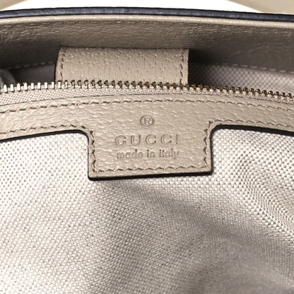 Gucci GG Supreme Monogram Textured Dollar Calfskin Web Medium Ophidia Shopping Tote Beige Mystic White Oatmeal 5 of 10