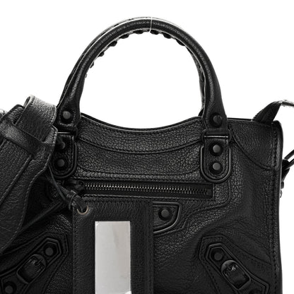 Balenciaga Shiny Goatskin Matte Black Metallic Edge Hardware Mini City Black 6 of 8