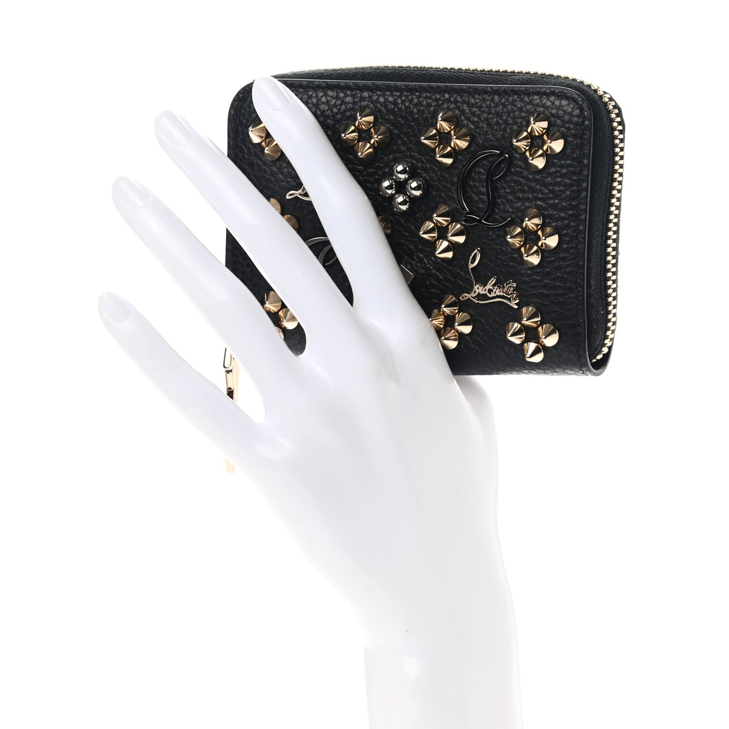 Calfskin Panettone Zip Around Coin Purse Black